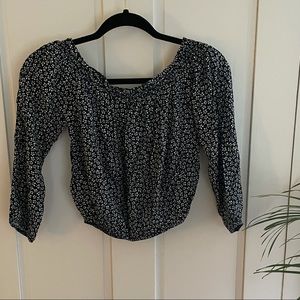 Pacsun navy long sleeve off the shoulder top